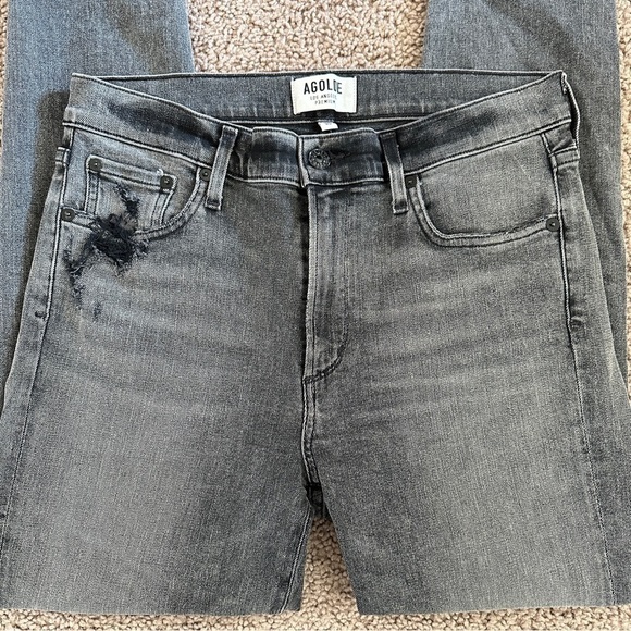 Agolde Women's Sophie Hi Rise Skinny Amplify Jeans in Dark Grey Black sz 30 - Picture 5 of 14